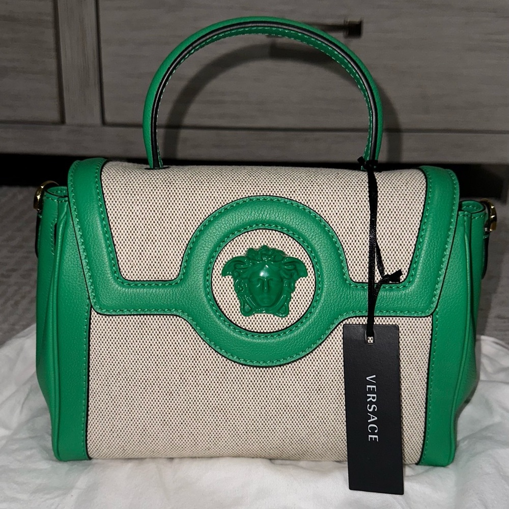 Versace Green La Medusa Canvas Top Handle Bag
NWT Brand New